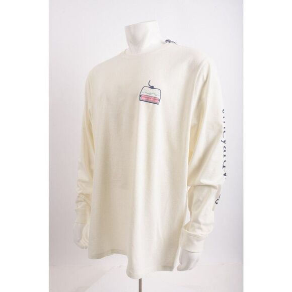 Vineyard Vines Mens T-Shirt Ski Lift Winter Martha's Vineyard XXL White L/S NWT - Picture 4 of 6